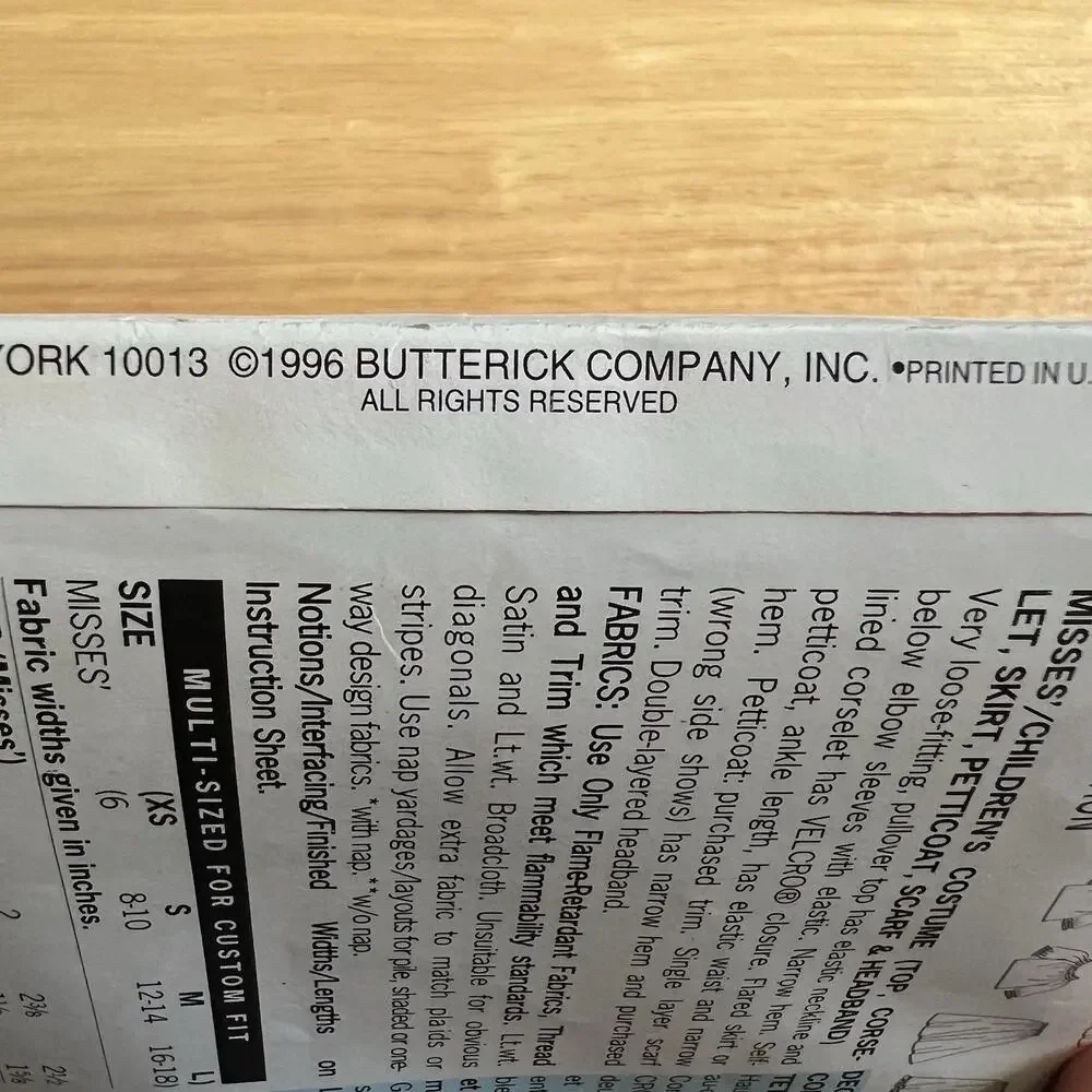 Butterick vintage 1996